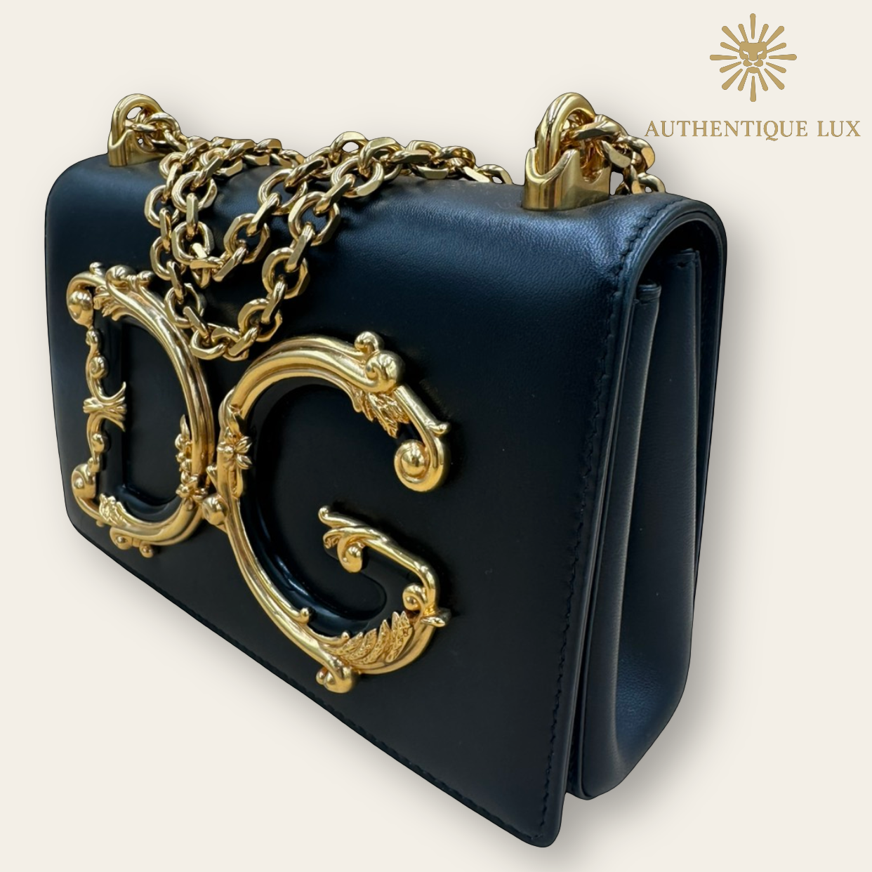 Dolce & Gabbana Nappa DG Girls Black Leather Shoulder Bag | Shop Authentique Lux