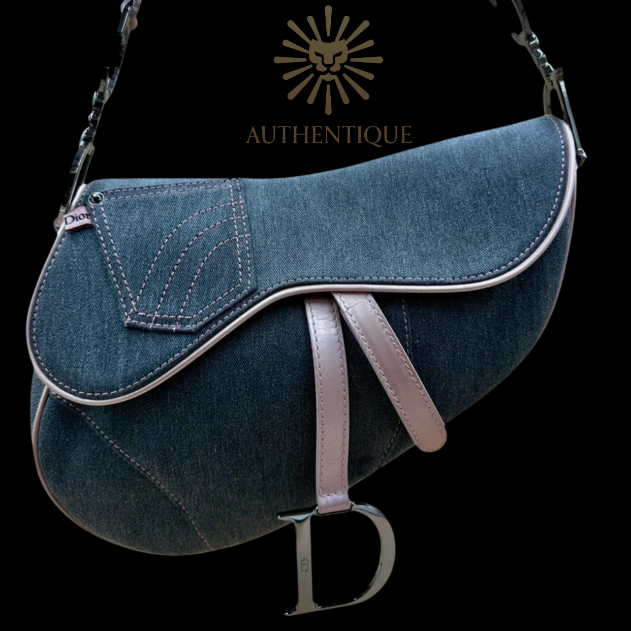 Christian Dior Denim Saddle Bag - Authentique Lux
