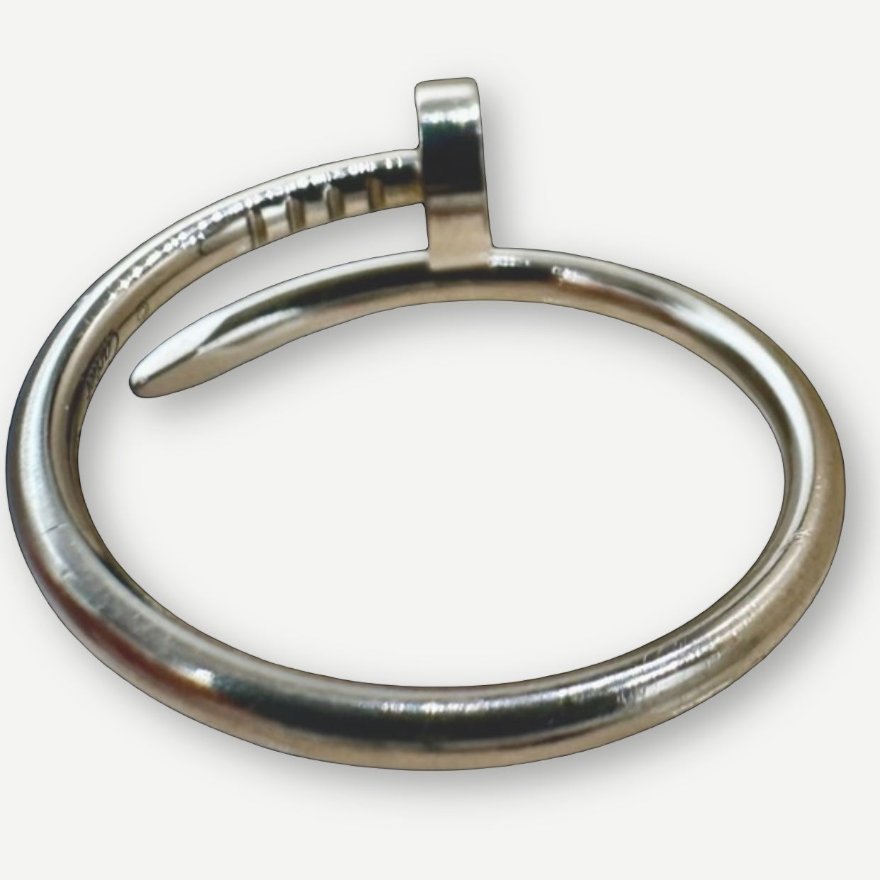 Cartier Juste un Clou Ring, Small Model, 18K White Gold, Size 55 (US 7.25) | Shop Authentique Lux