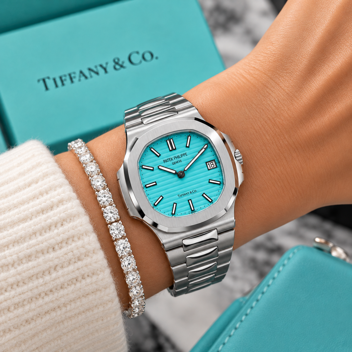 PATEK PHILIPPE Nautilus 5711/1A-018, Tiffany & Co. Blue Dial, 2023 | Shop Authentique Lux