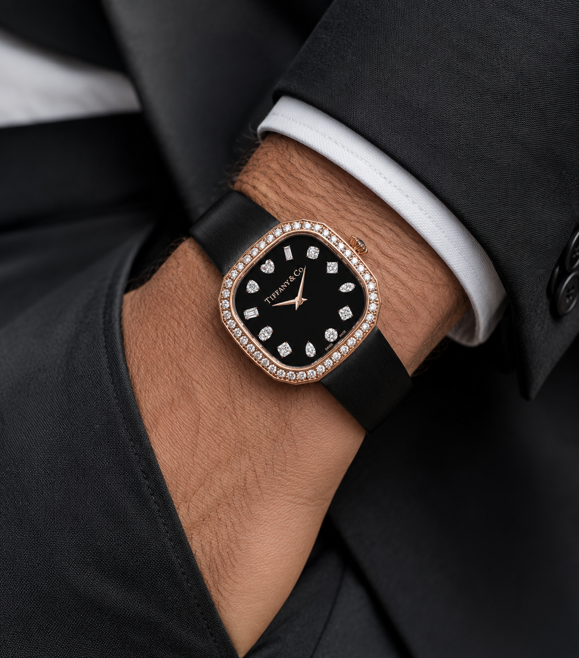 Tiffany & Co. Eternity 28mm Diamond Watch 18K Rose Gold | Shop Authentique Lux