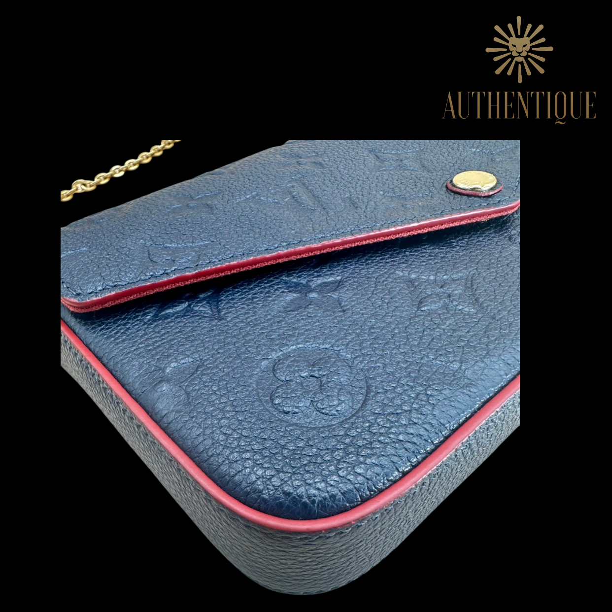 Louis Vuitton Marine Rouge Empreinte Pochette Felicie Chain Wallet - 2-Piece Set