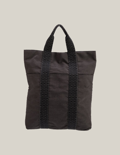 Hermès Toile Herline Cabas tote black canvas - 100% authentic - Authentique Luxury