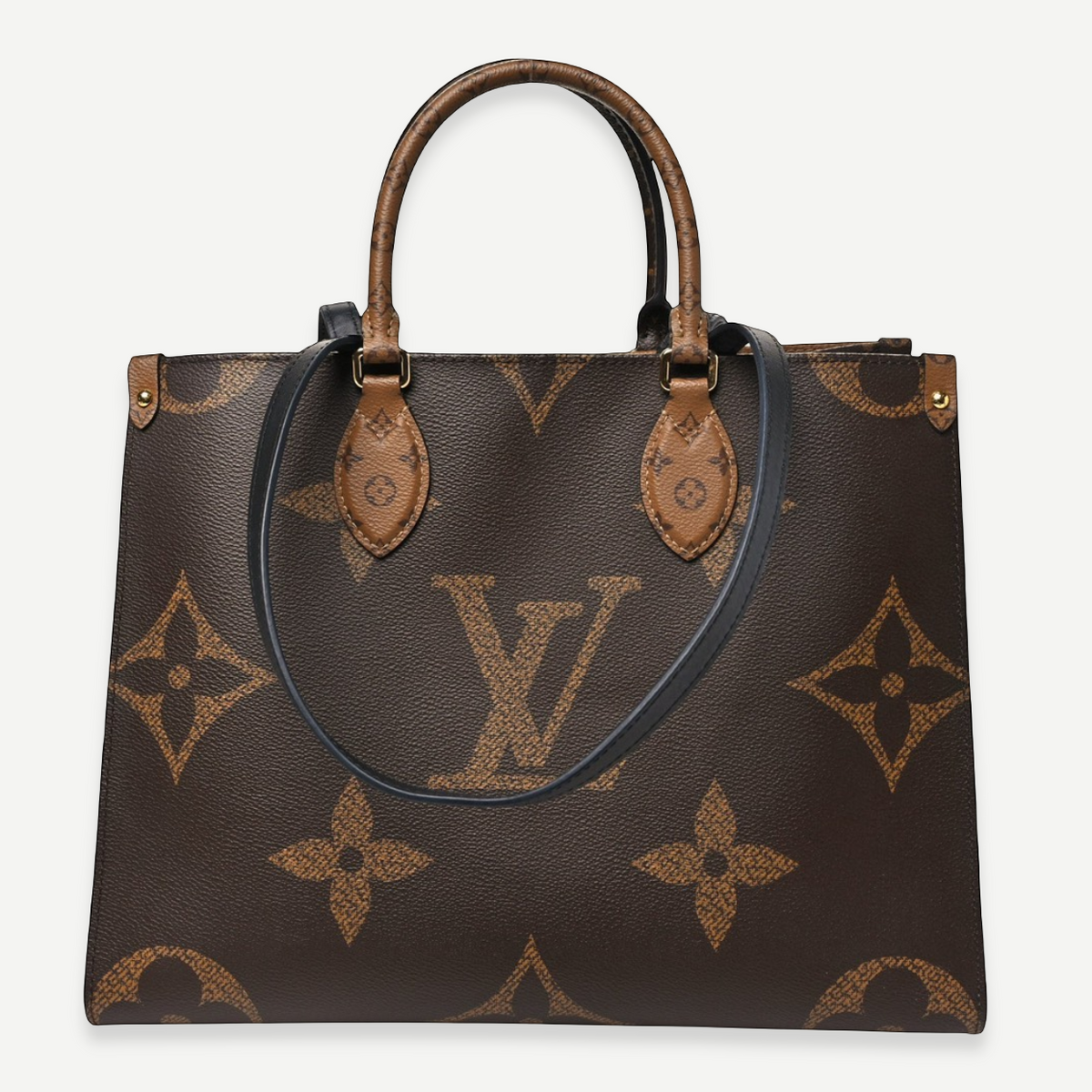 LOUIS VUITTON OnTheGo MM Monogram Giant Reverse front with top handles and shoulder straps | Shop Authentique Lux