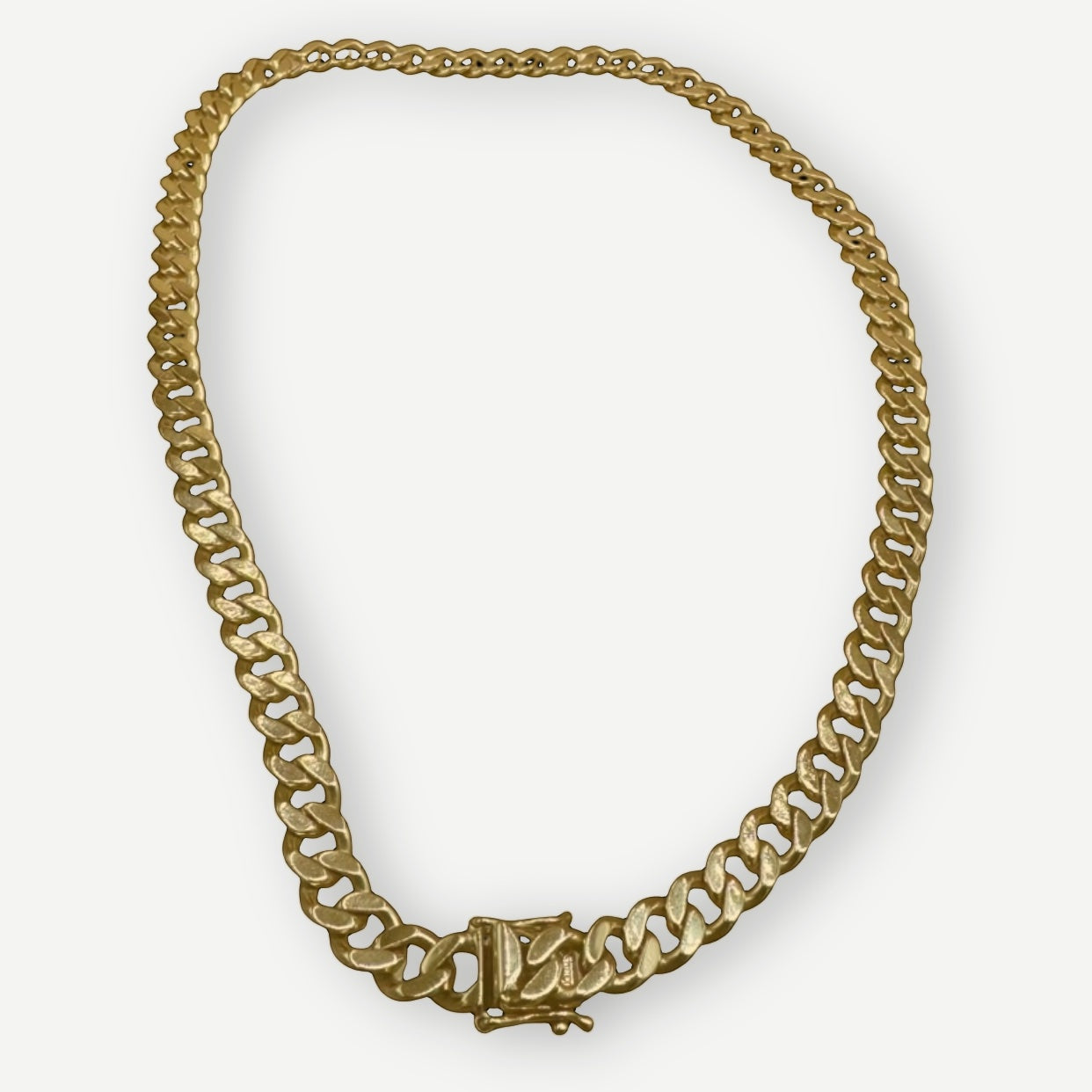 SUCCO Heavy Curb Link Necklace, 14K Yellow Gold, 15 in., 44.1g, Vintage