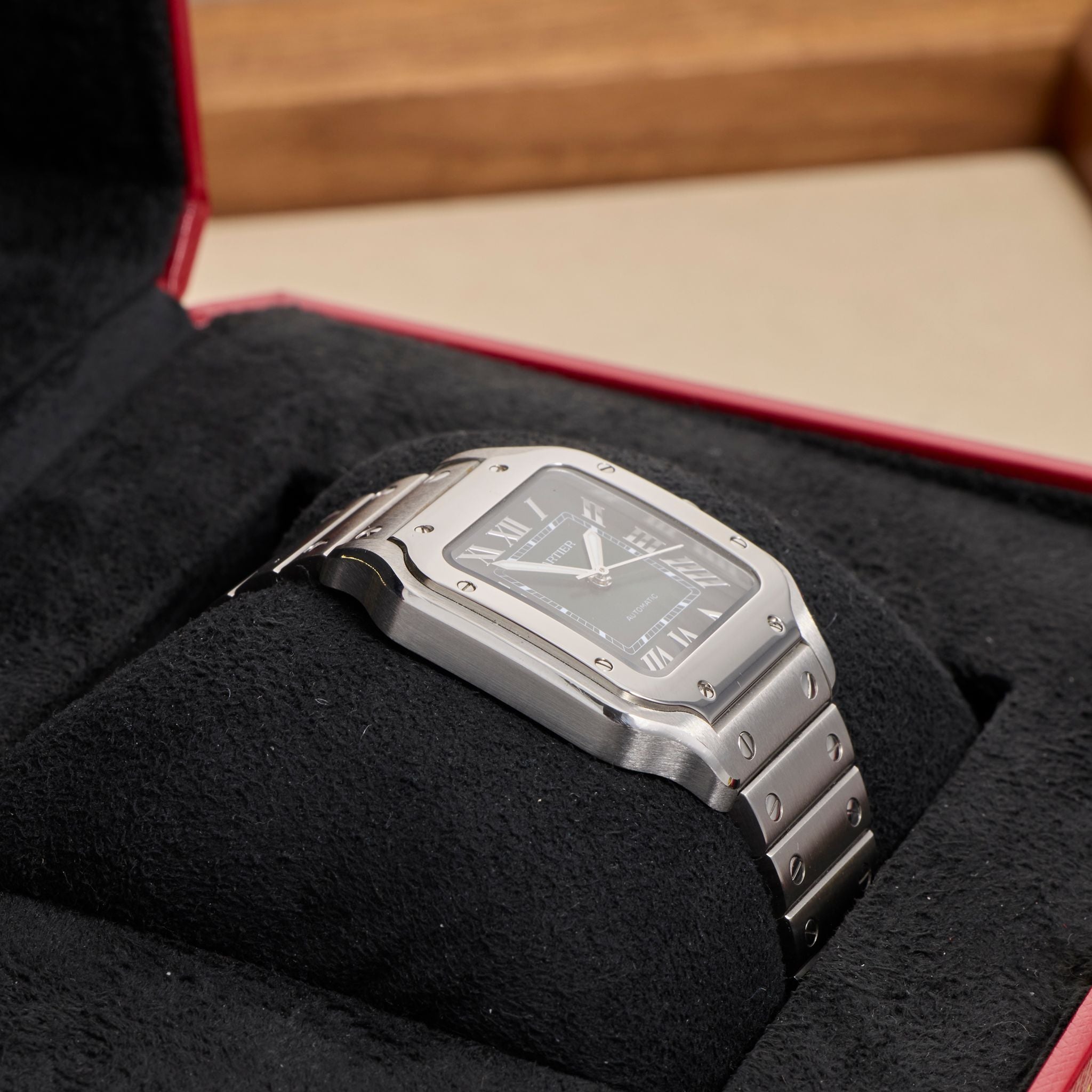 Cartier Santos de Cartier WSSA0061, Stainless Steel, Green Dial, Full Set, 2026 | Shop Authentique Lux