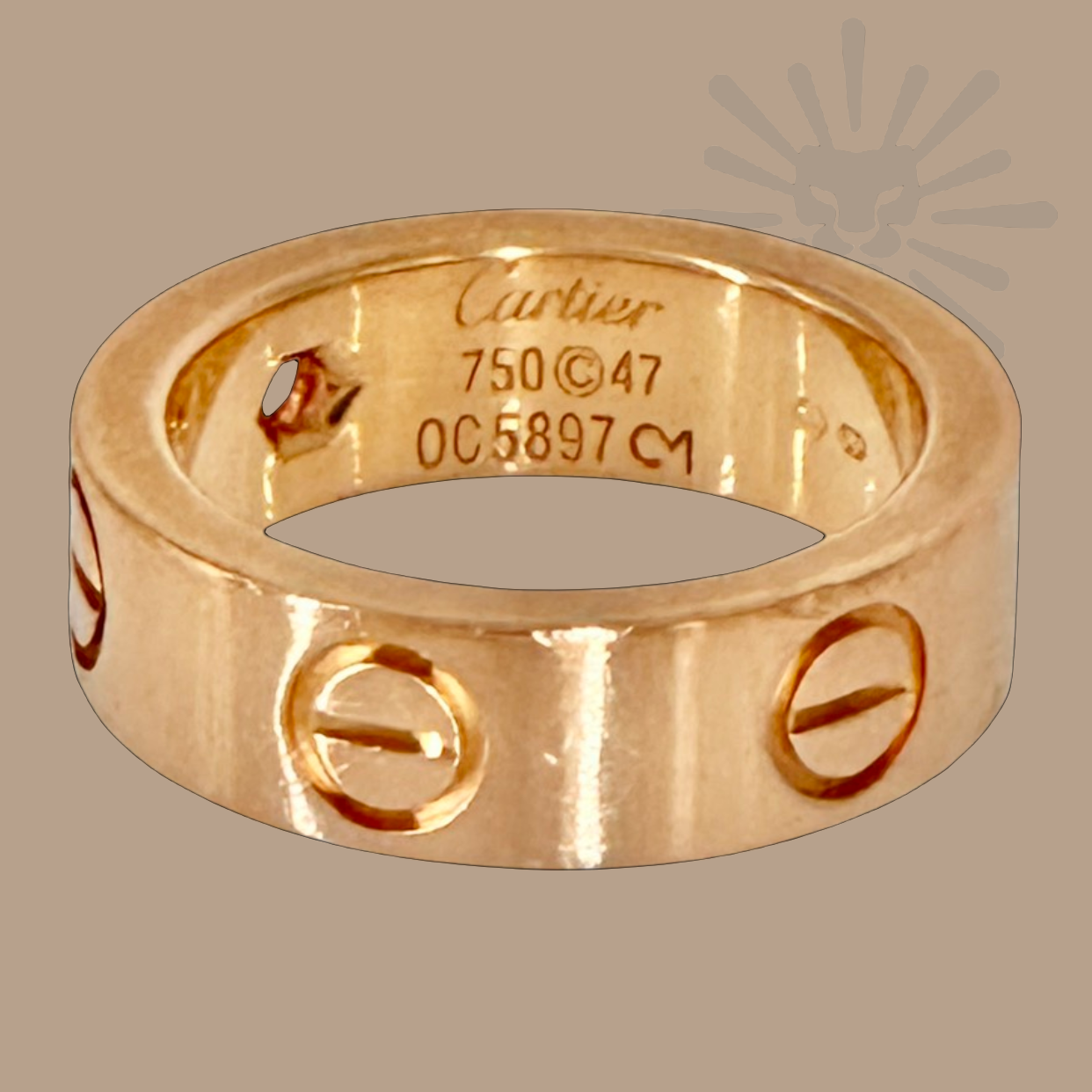 Cartier Classic 5.5mm Wide Love Ring 18K Rose Gold Pink Sapphire 8.5g