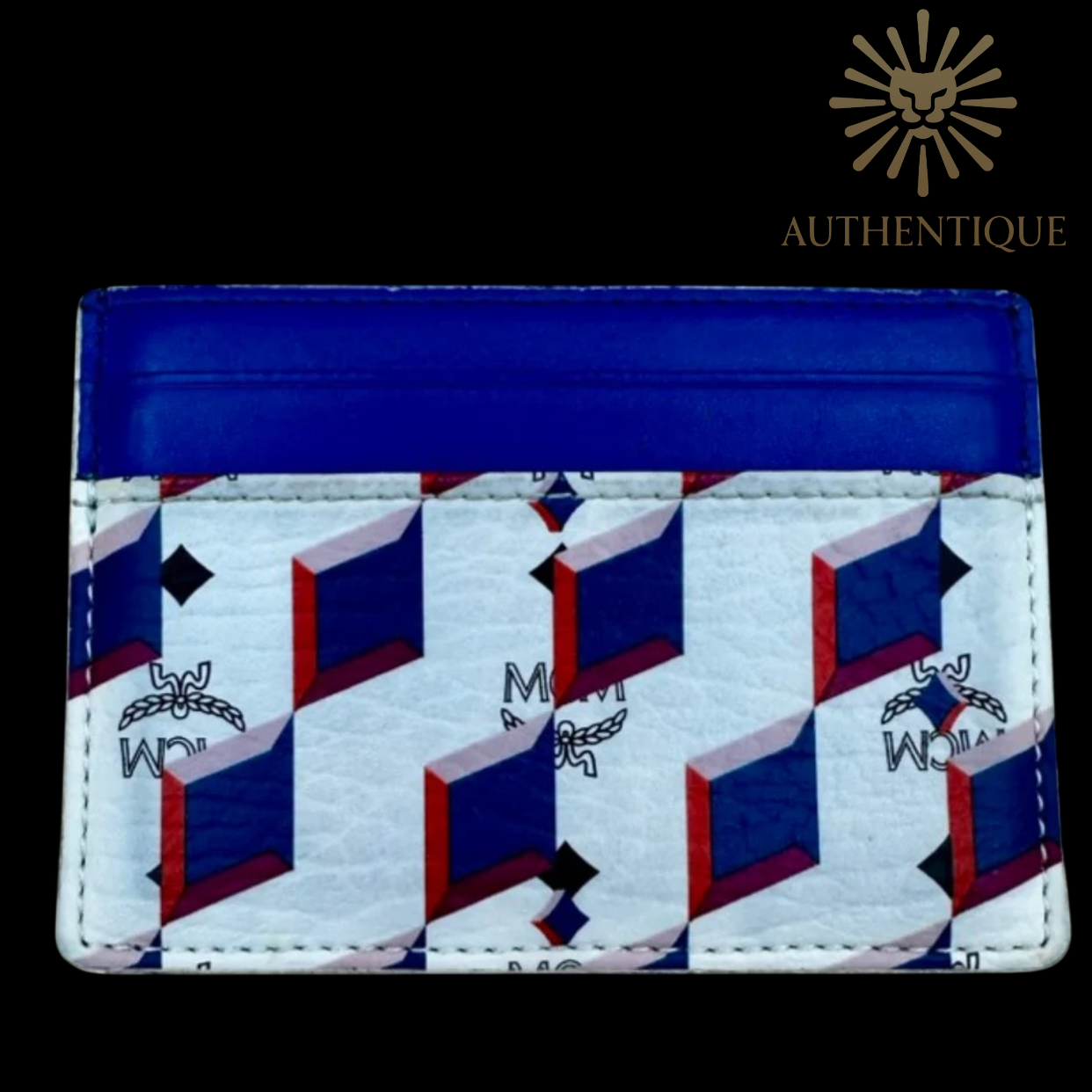 MCM Leather Printed Card Holder I Authentique Lux