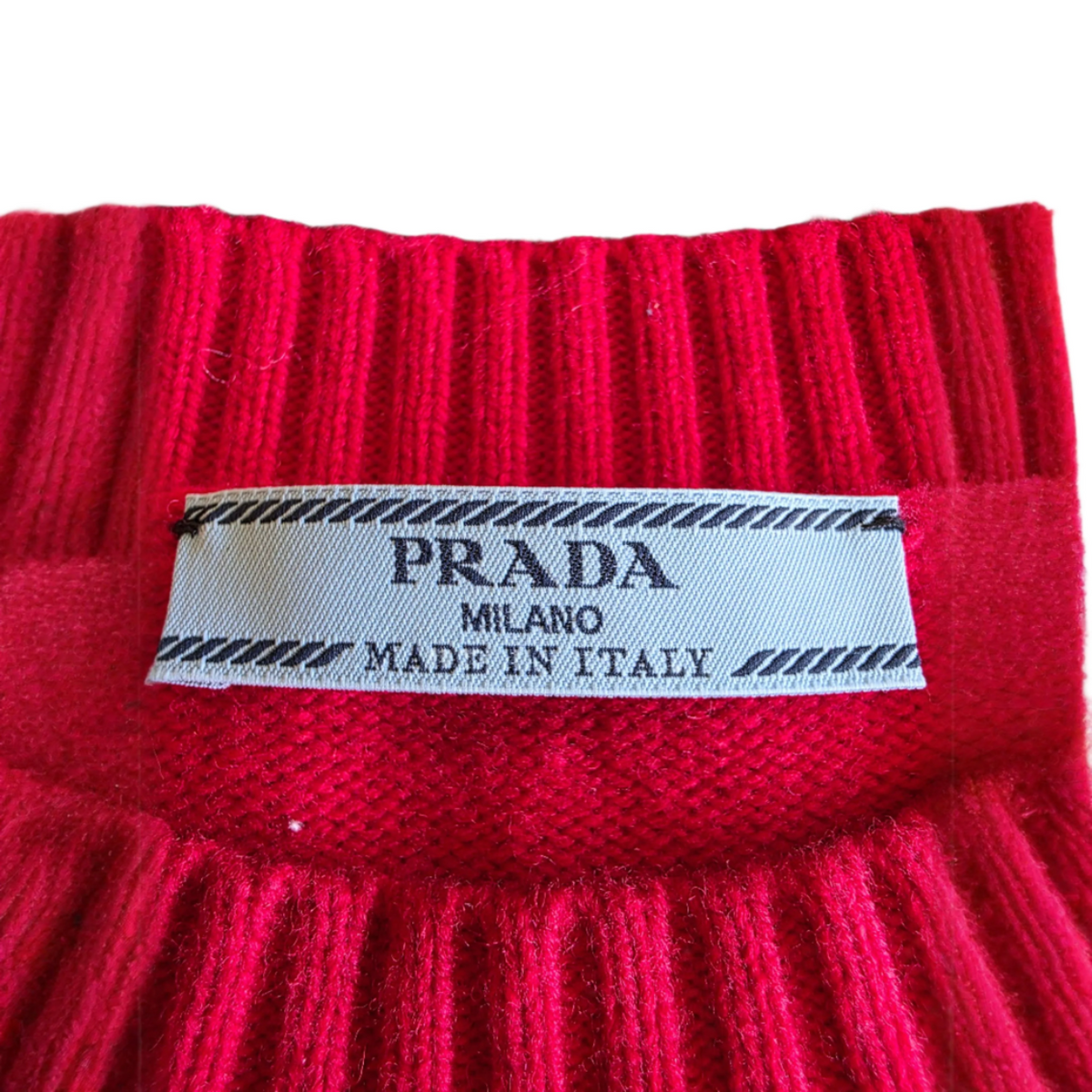 PRADA red sweater Made in Italy label | Shop Authentique Lux