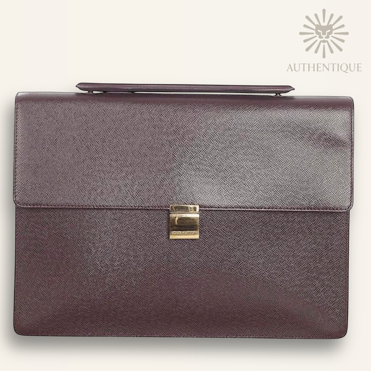 Louis Vuitton Taiga Porte-Document Angara Briefcase Ardoise 2001 Vintage | Shop Authentique Lux