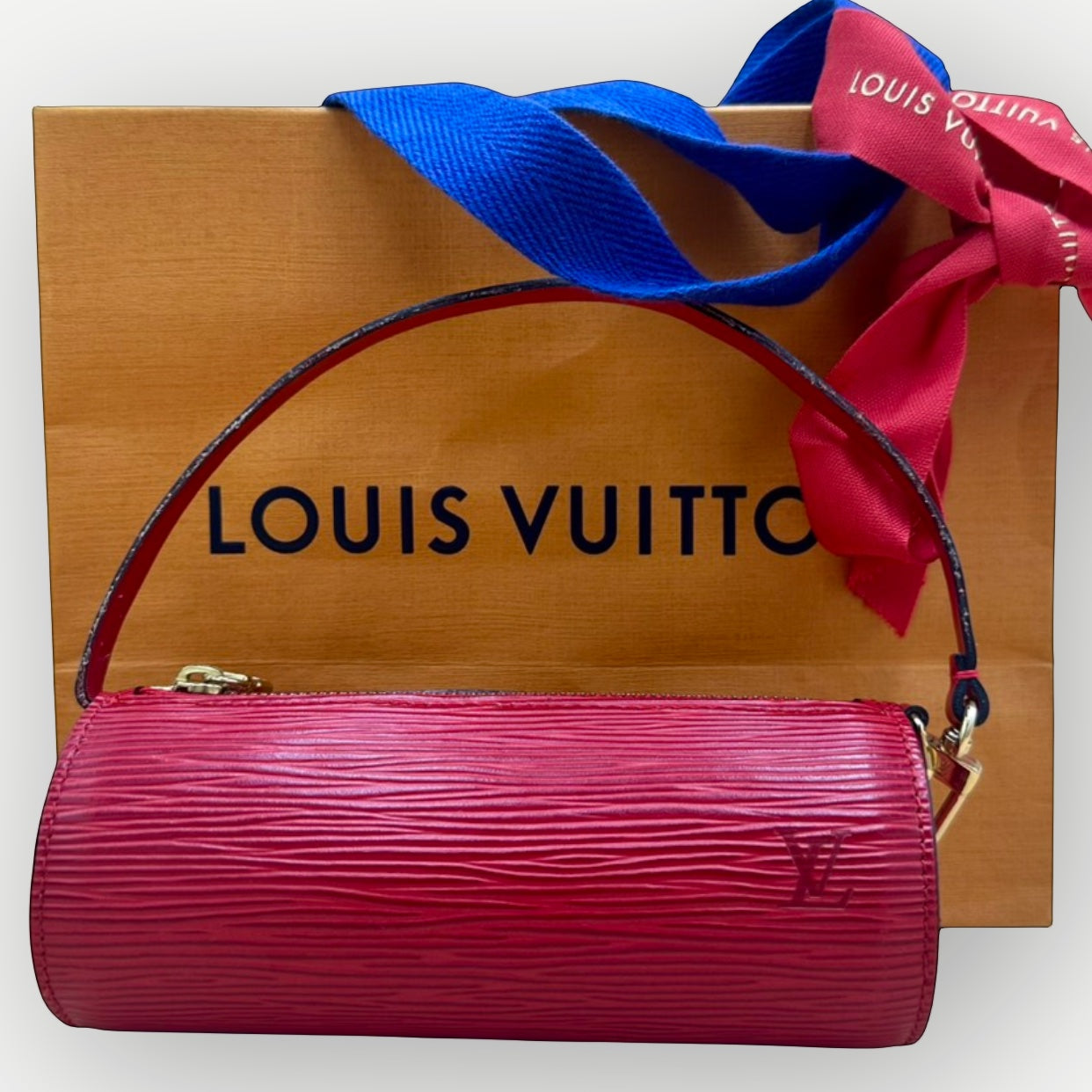 Louis Vuitton Papillon Pochette, Red Epi Leather, 2005 | Shop Authentique Lux