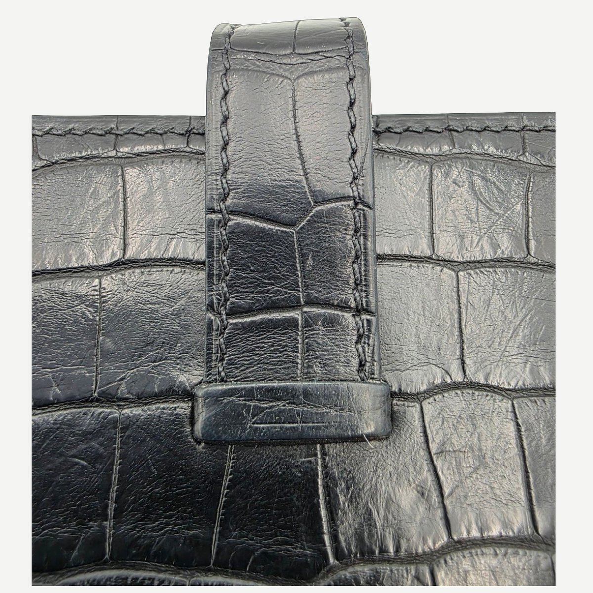 Hermès Béarn Long Wallet Alligator Leather in Noir with Aftermarket Natural Diamond H Clasp, X Stamp, 2021 | Shop Authentique Lux