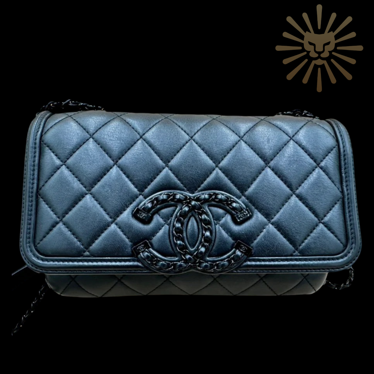 Chanel Small Filigree Flap Bag “So Black" - Authentique Lux