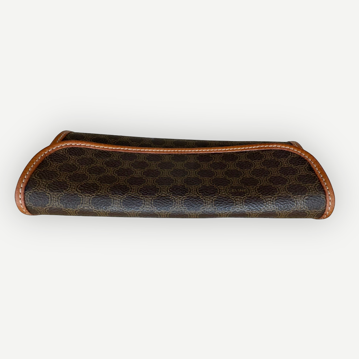 Celine Vintage Macadam Cylinder Cosmetic Pouch, Macadam Canvas & Leather | Shop Authentique Lux