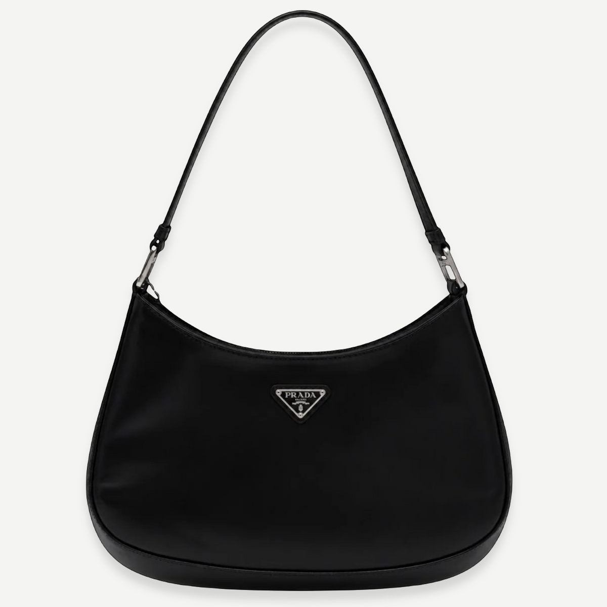PRADA Cleo Brushed Leather Shoulder Bag, Black | Shop Authentique Lux