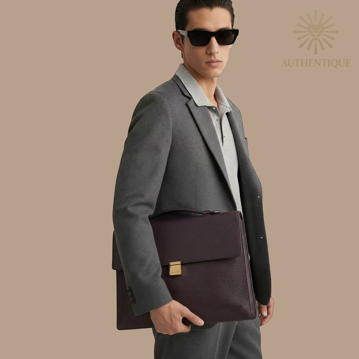 Louis Vuitton Taiga Porte-Document Angara Briefcase Ardoise 2001 Vintage | Shop Authentique Lux