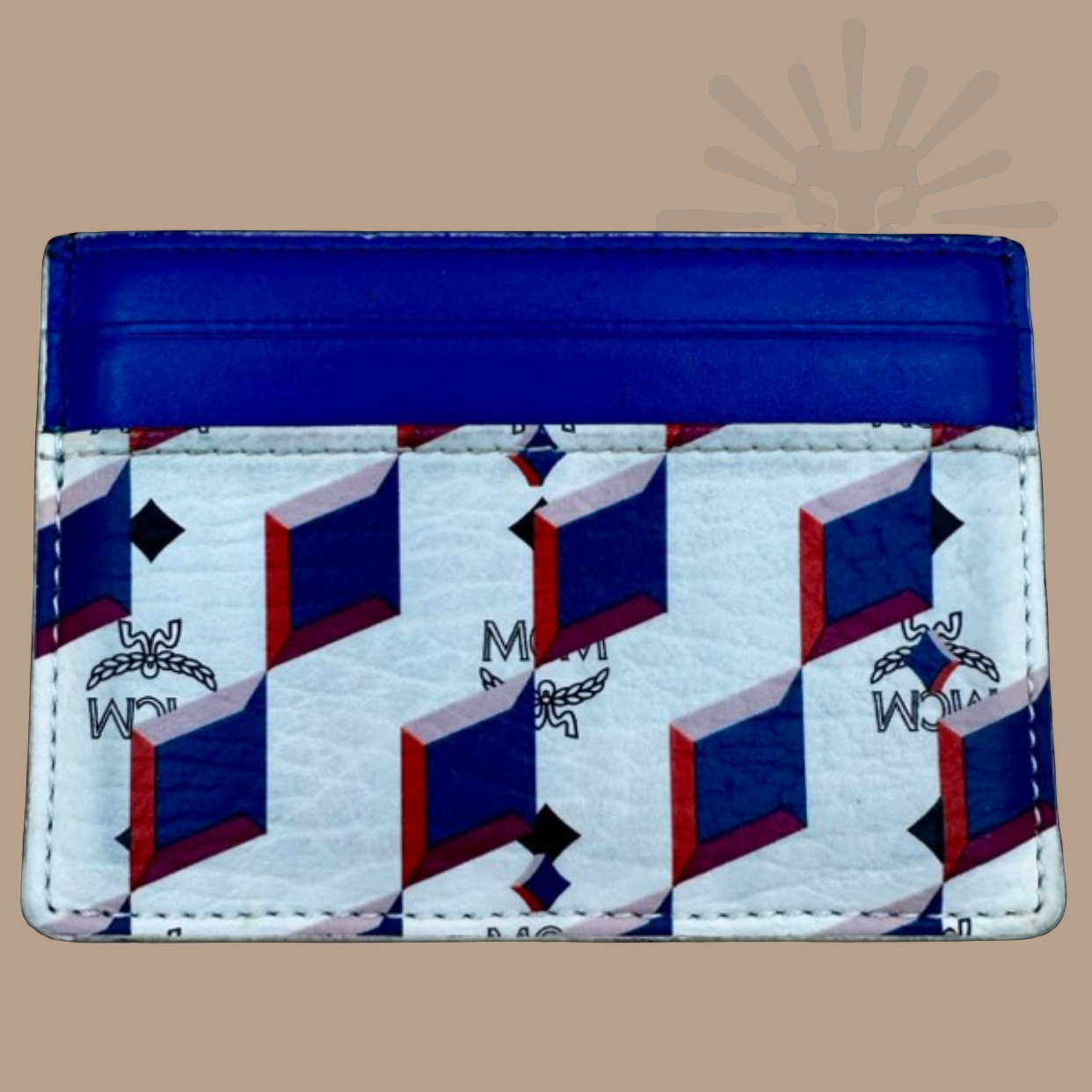 MCM Leather Printed Card Holder I Authentique Lux