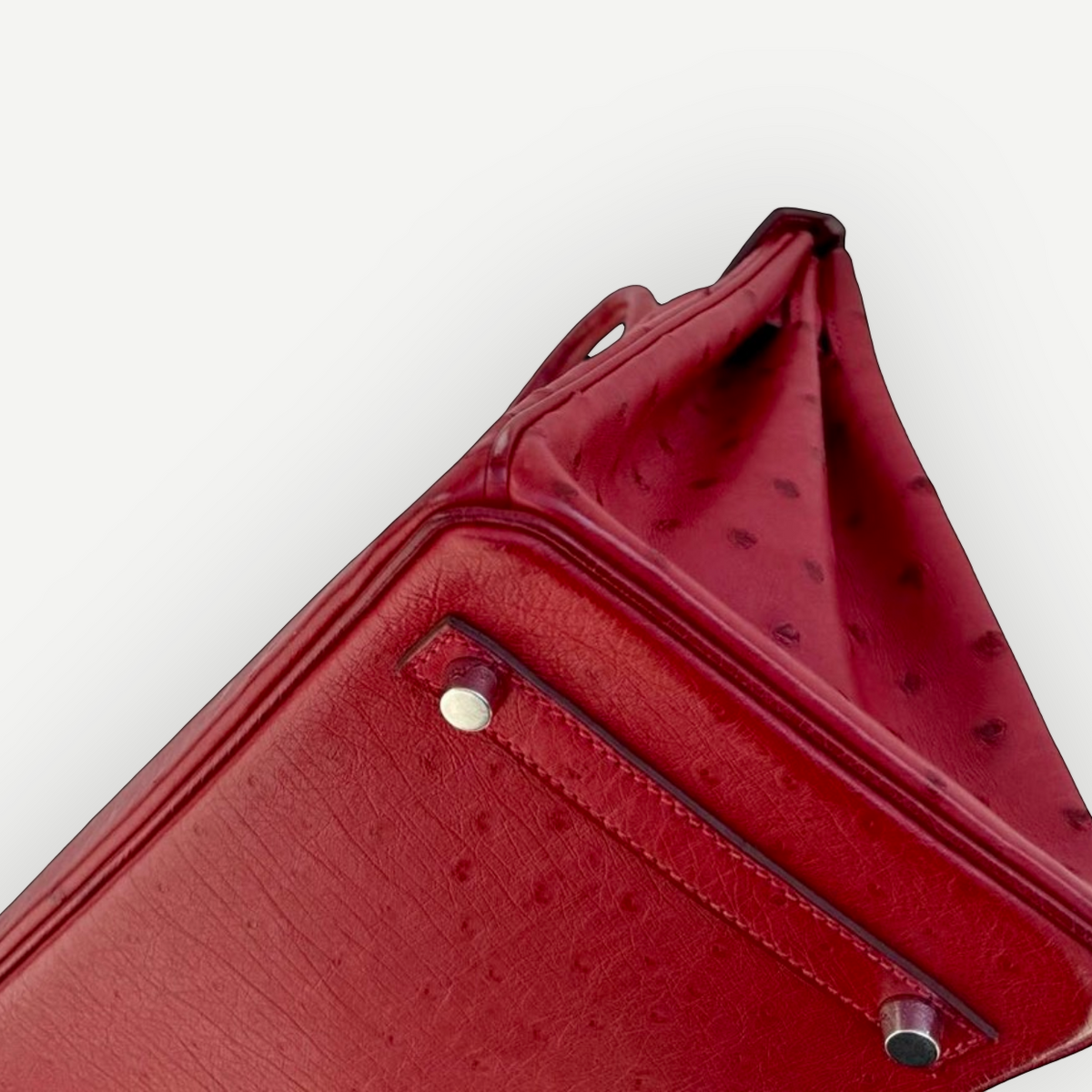 Hermès Birkin 30 in red ostrich leather with palladium hardware | Shop Authentique Lux