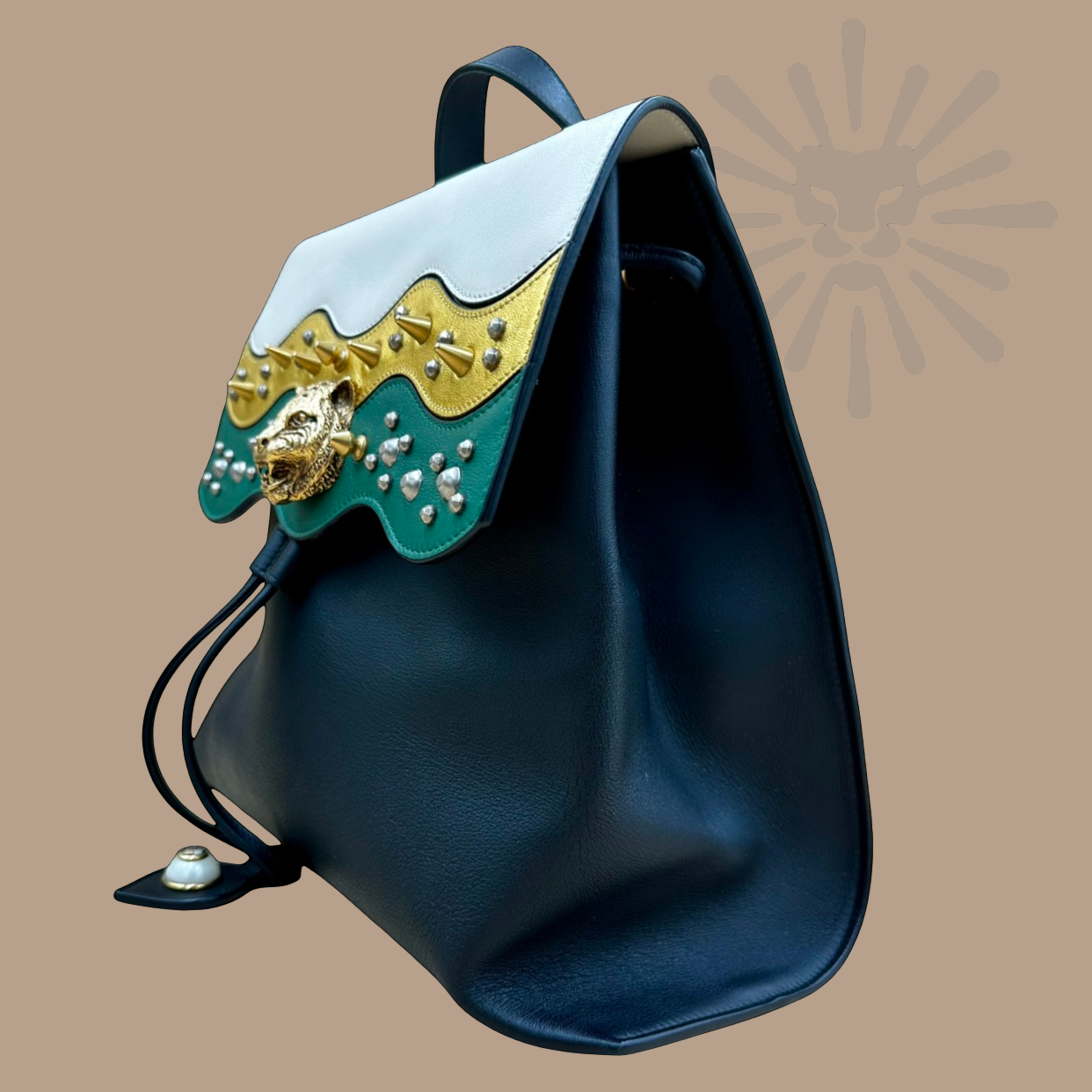 Gucci Malin Studded Leather Backpack- Authentique Luxury