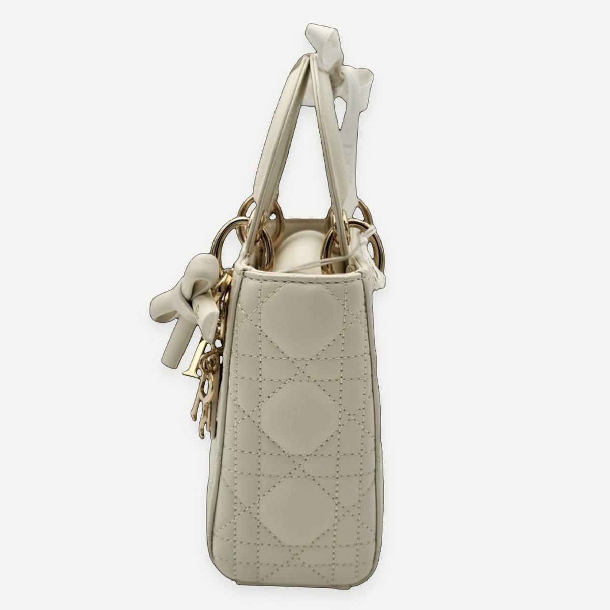 Christian Dior Mini Lady Dior Bag with Chain in Latte Cannage Lambskin, Full Set, 2026 | Shop Authentique Lux