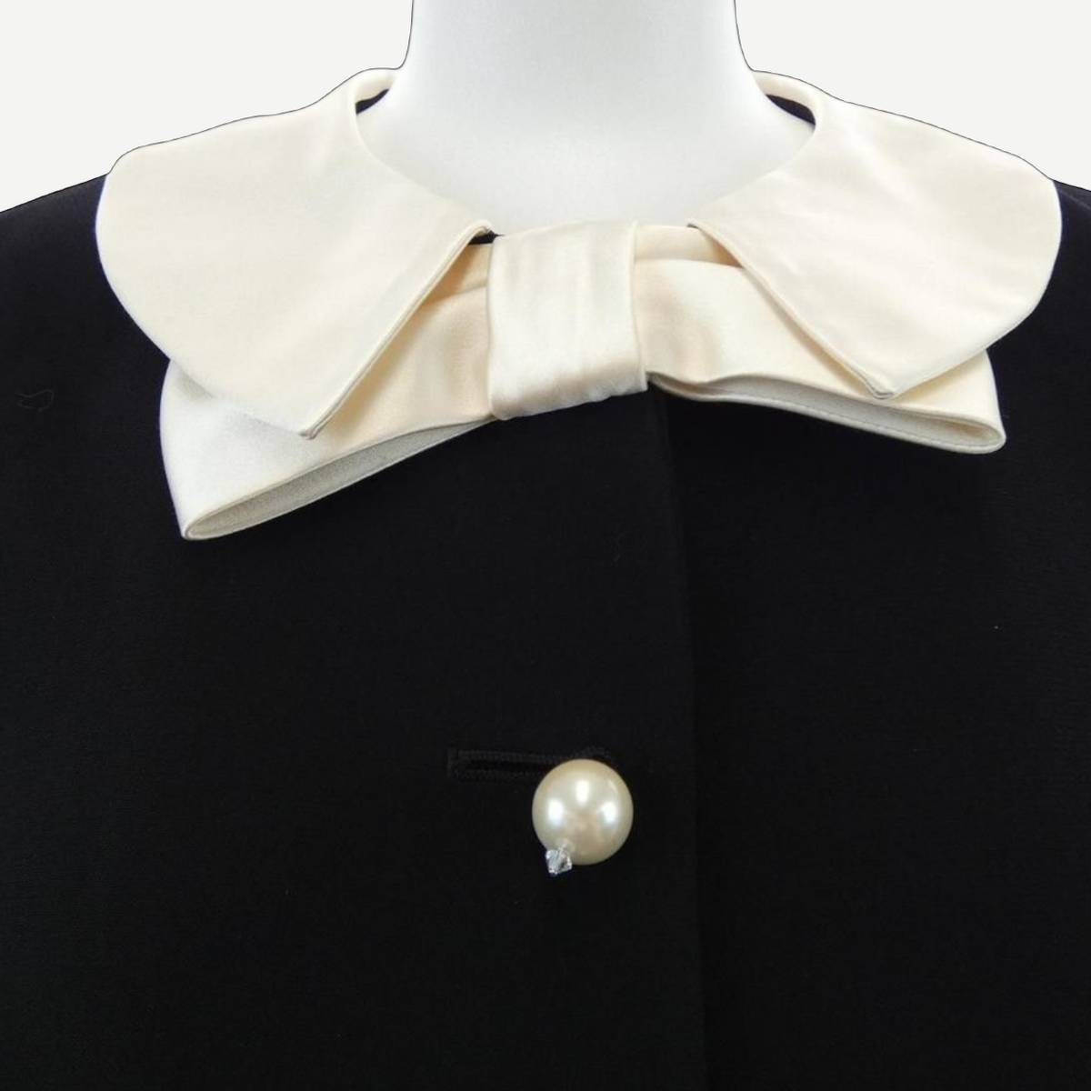 MIU MIU Runway Contrast Bow Dress, Ivory Cuff Detail | Shop Authentique Lux