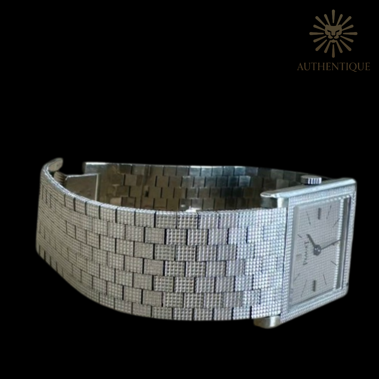 Piaget Vintage Protocole 9151B11 in 18k White Gold with "Clous de Paris" Hobnail Bezel and Silver Sunray Dial.