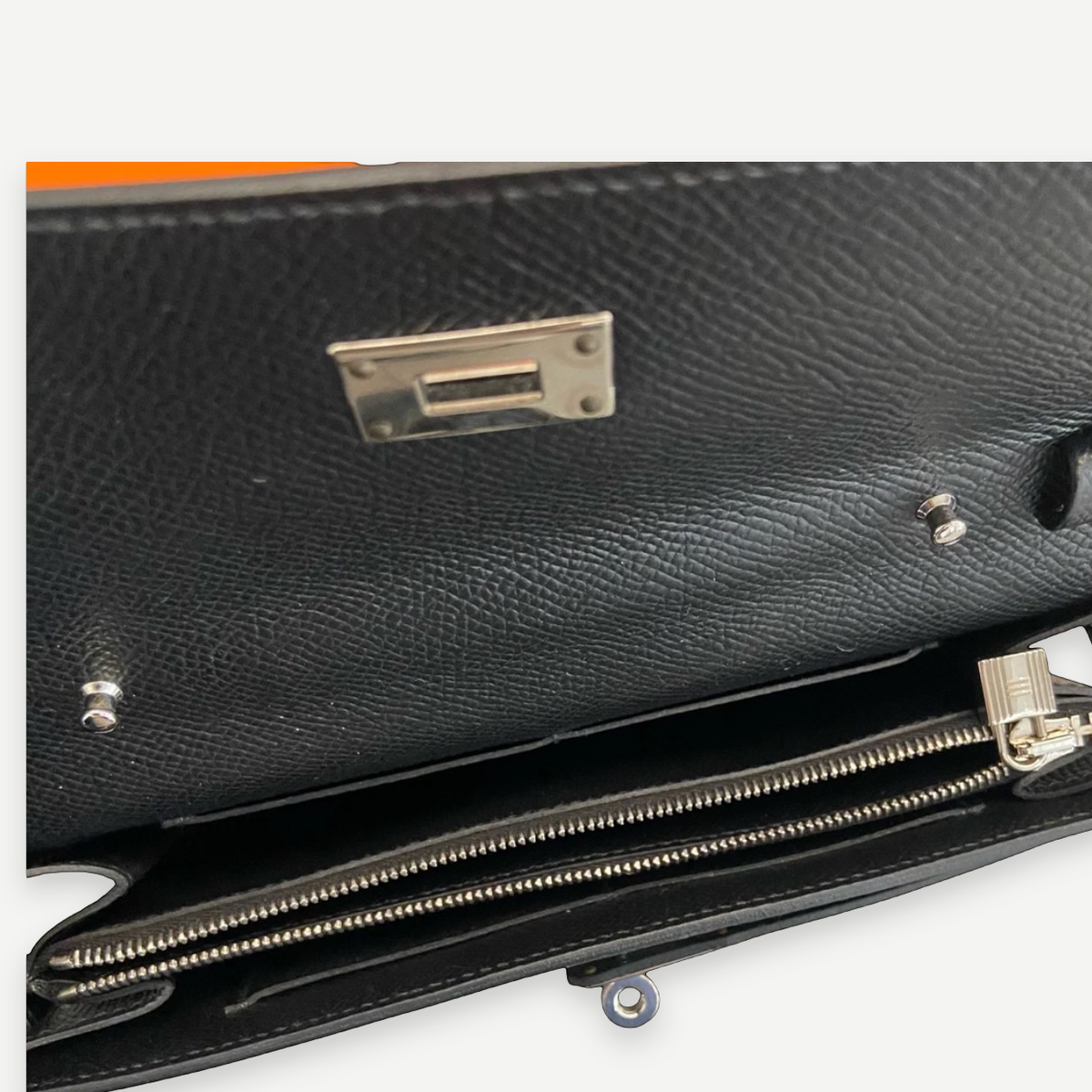 HERMÈS Noir Epsom Kelly Wallet, Palladium Hardware, 2021 | Shop Authentique Lux