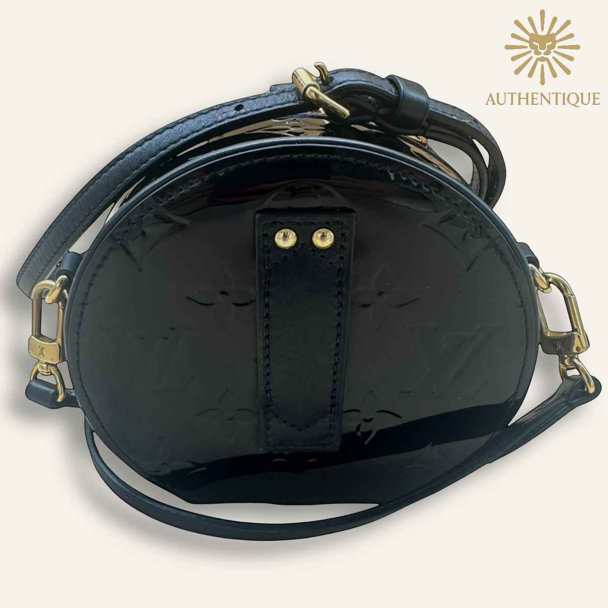 Louis Vuitton Mini Boite Chapeau Black Monogram Vernis Patent Leather | Shop Authentique Lux