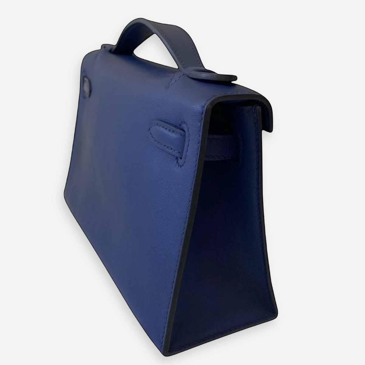 HERMÈS Bleu Saphir Swift Kelly Pochette, Gold Hardware, 2016 | Shop Authentique Lux