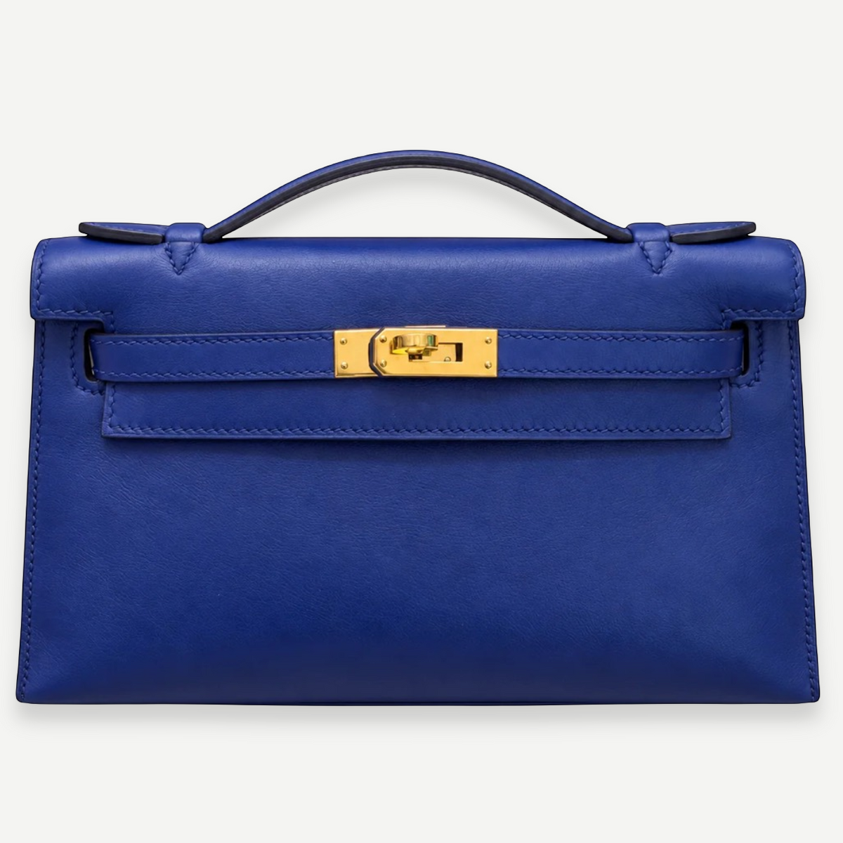HERMÈS Bleu Saphir Swift Kelly Pochette, Gold Hardware, 2016 | Shop Authentique Lux