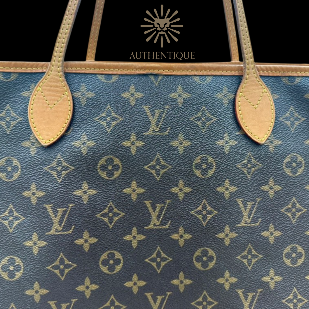 Louis Vuitton Monogram Neverfull GM in brown coated canvas with brass hardware — Authentique Lux | 100% Authenticated"