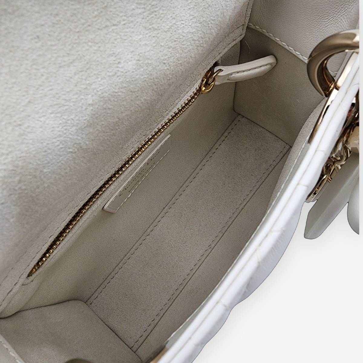 Christian Dior Mini Lady Dior Bag with Chain in Latte Cannage Lambskin, Full Set, 2026 | Shop Authentique Lux