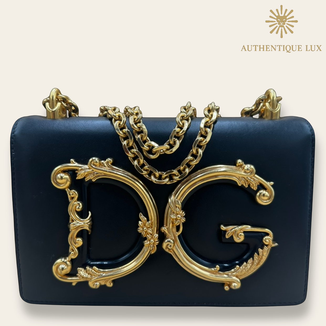 Dolce & Gabbana Nappa DG Girls Black Leather Shoulder Bag | Shop Authentique Lux