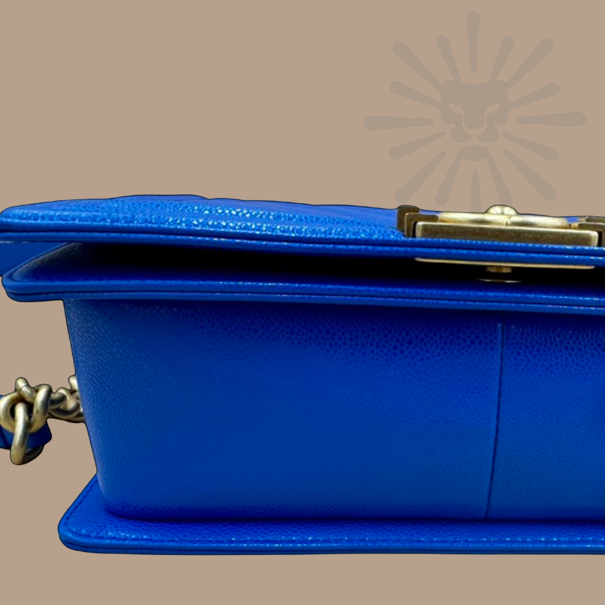 Chanel Medium Chevron Boy Bag blue 2024 spring gold hardware new condition 100% authentic I Authetique Lux