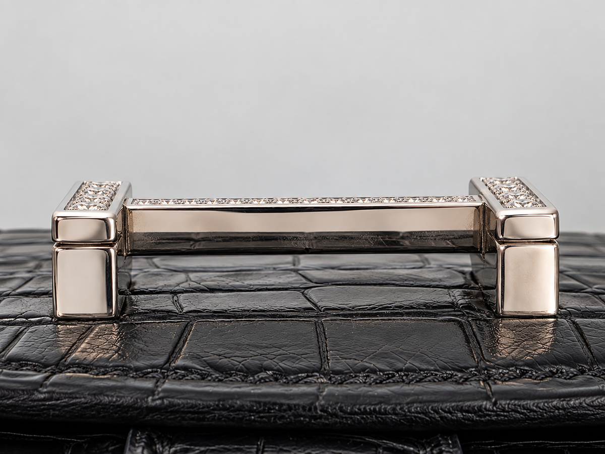 Hermès Béarn Long Wallet Alligator Leather in Noir with Aftermarket Natural Diamond H Clasp, X Stamp, 2021 | Shop Authentique Lux