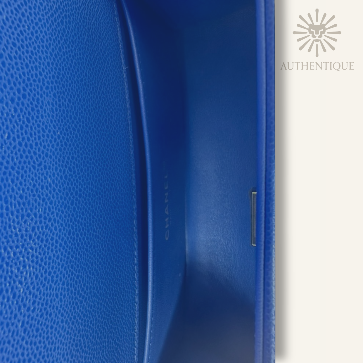 Chanel Medium Chevron Boy Bag blue 2024 spring gold hardware new condition 100% authentic I Authetique Lux