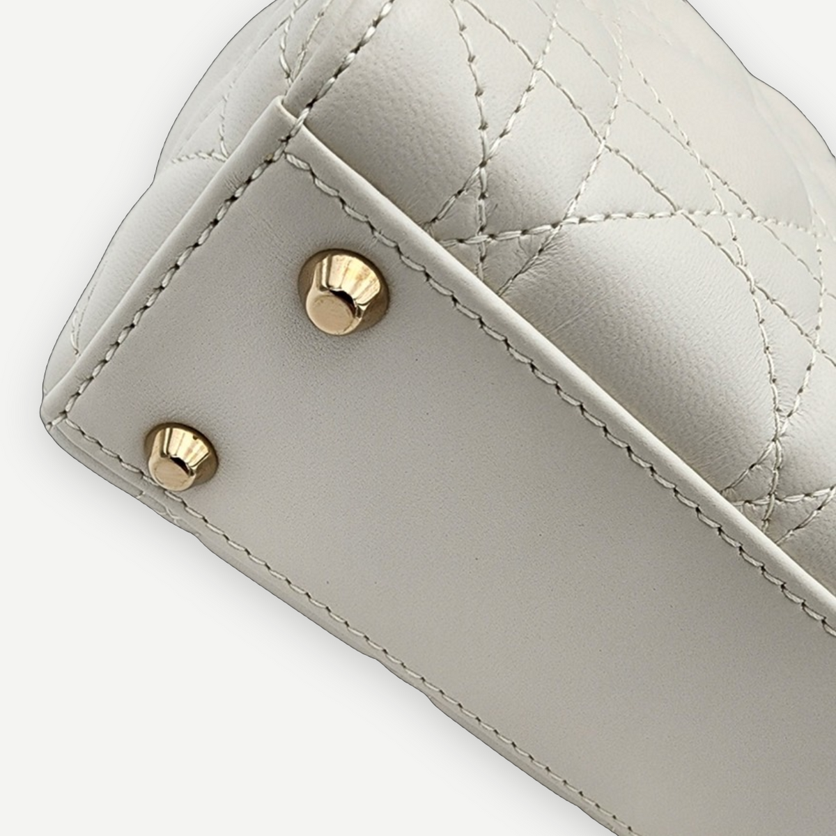 Christian Dior Mini Lady Dior Bag with Chain in Latte Cannage Lambskin, Full Set, 2026 | Shop Authentique Lux