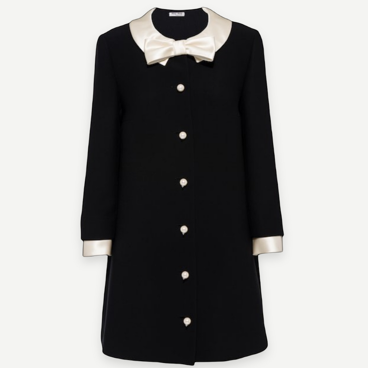 MIU MIU Runway Contrast Bow Dress, Made in Italy Label | Shop Authentique Lux