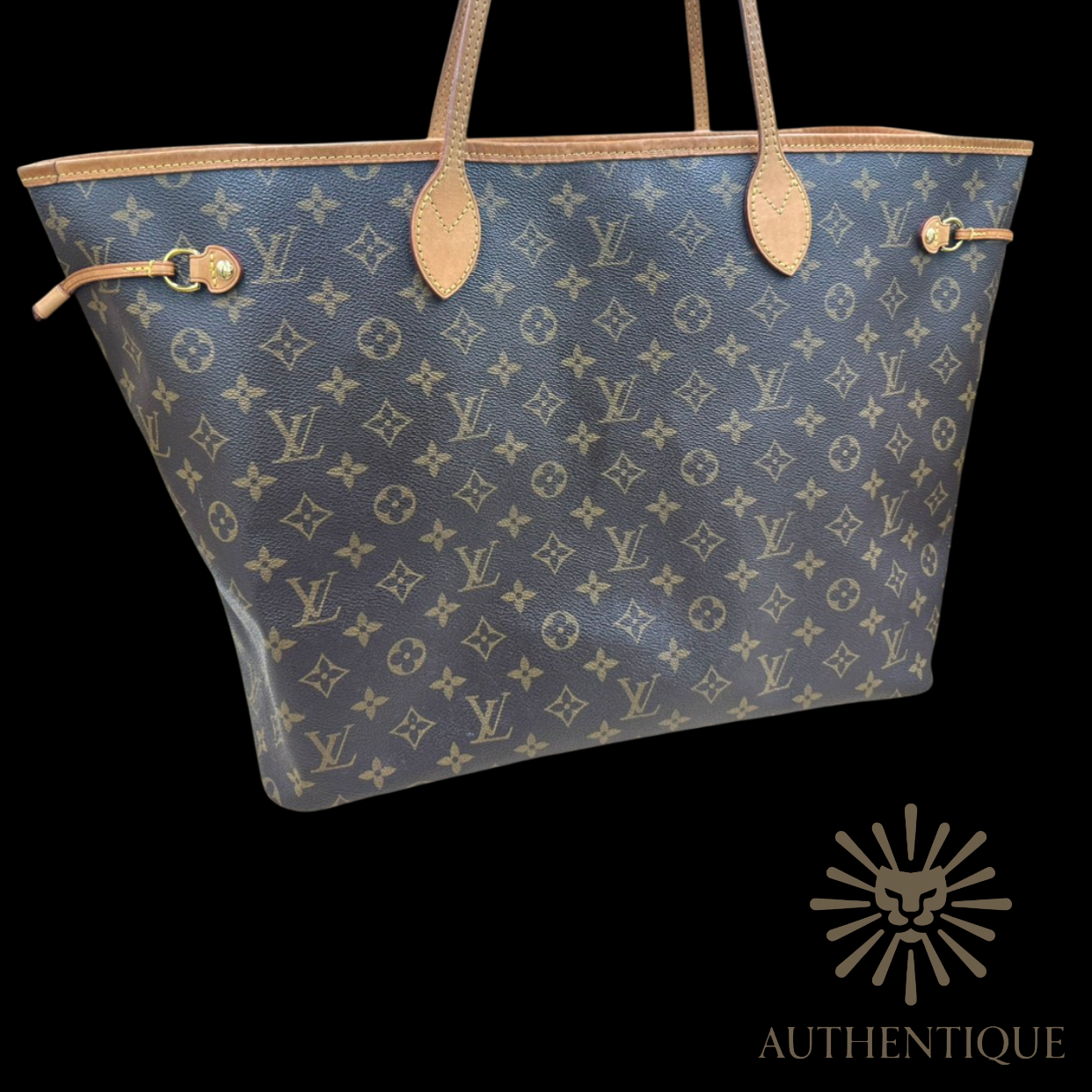 Louis Vuitton Monogram Neverfull GM in brown coated canvas with brass hardware — Shop Authentique Lux
