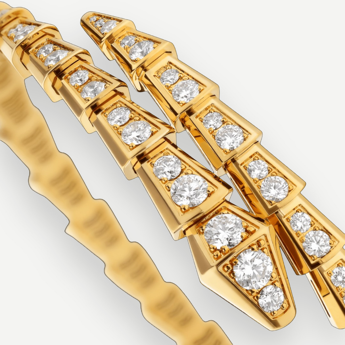 BVLGARI Serpenti Viper Diamond Bracelet, 18K Yellow Gold, Size 17 | Shop Authentique Lux