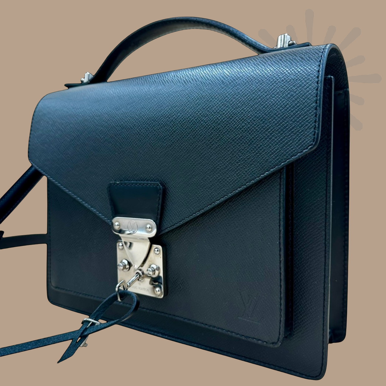 Louis Vuitton Taiga Leather Monceau Bag - Authentique Luxury | 100% Authentic Louis Vuitton Bag