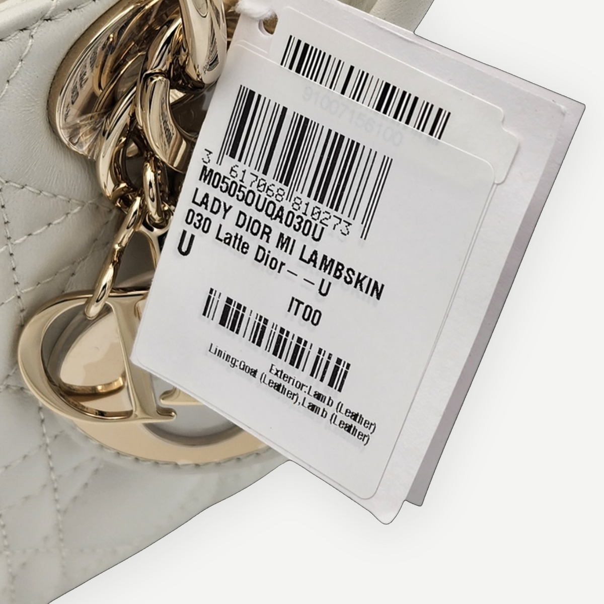 Christian Dior Mini Lady Dior Bag with Chain in Latte Cannage Lambskin, Full Set, 2026 | Shop Authentique Lux