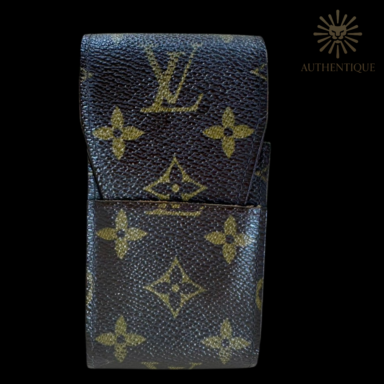 Louis Vuitton Monogram Etui Cigarette Case M63024 with tuck-in flap and cross-grain leather lining