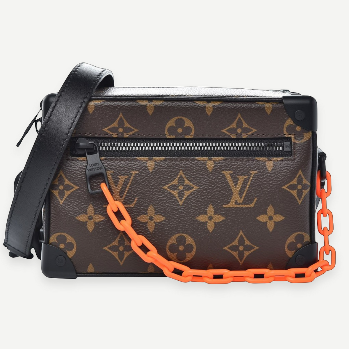 Louis Vuitton Solar Ray Mini Soft Trunk back and black leather-and-chain strap | Shop Authentique Lux