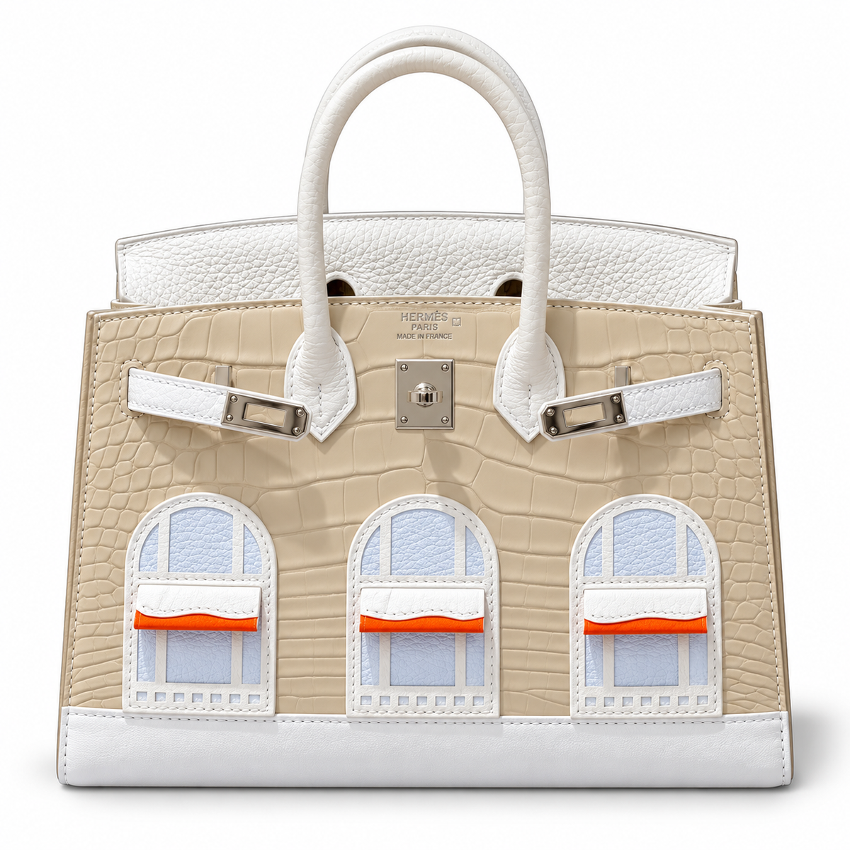 HERMÈS Birkin 20 Faubourg “Sous la Neige” Snow Sellier, Palladium Hardware, U Stamp, 2022 | Shop Authentique Lux