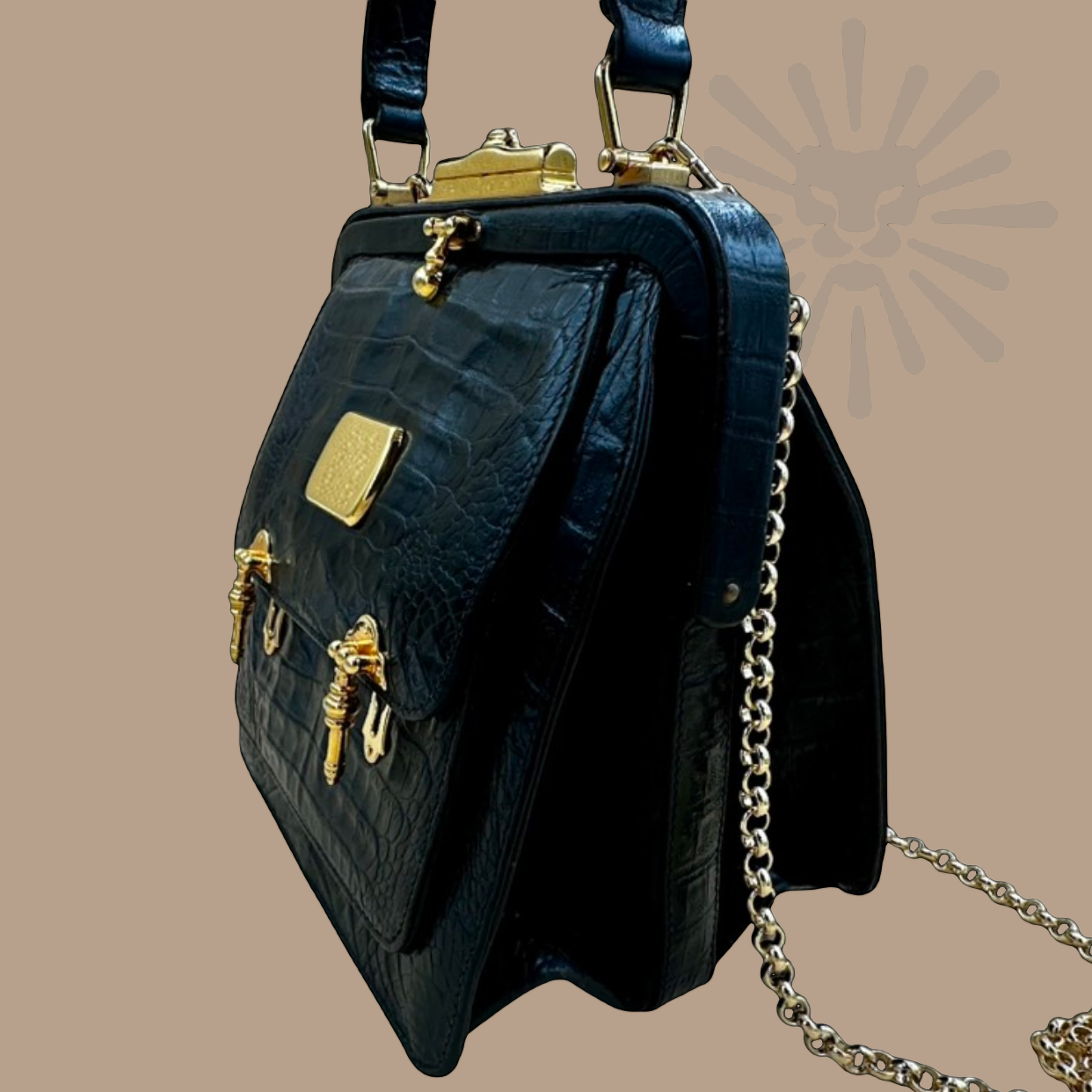 Valentino Garavani alligator top handle bag - Authentique Luxury | 100% Authentic Bag