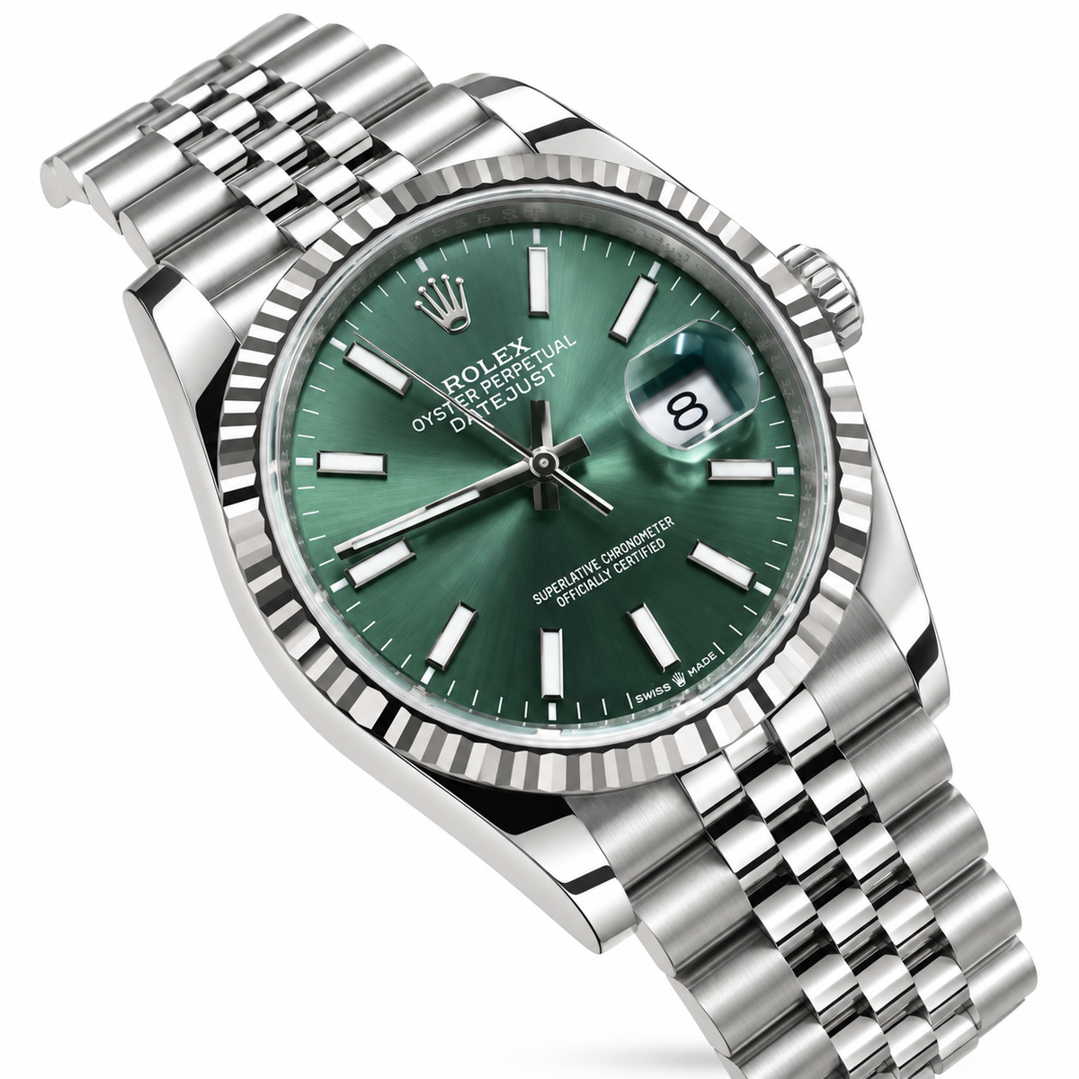 Rolex Datejust 36 126234, Green Dial, 18K White Gold Bezel, Full Set, 2025 | Shop Authentique Lux