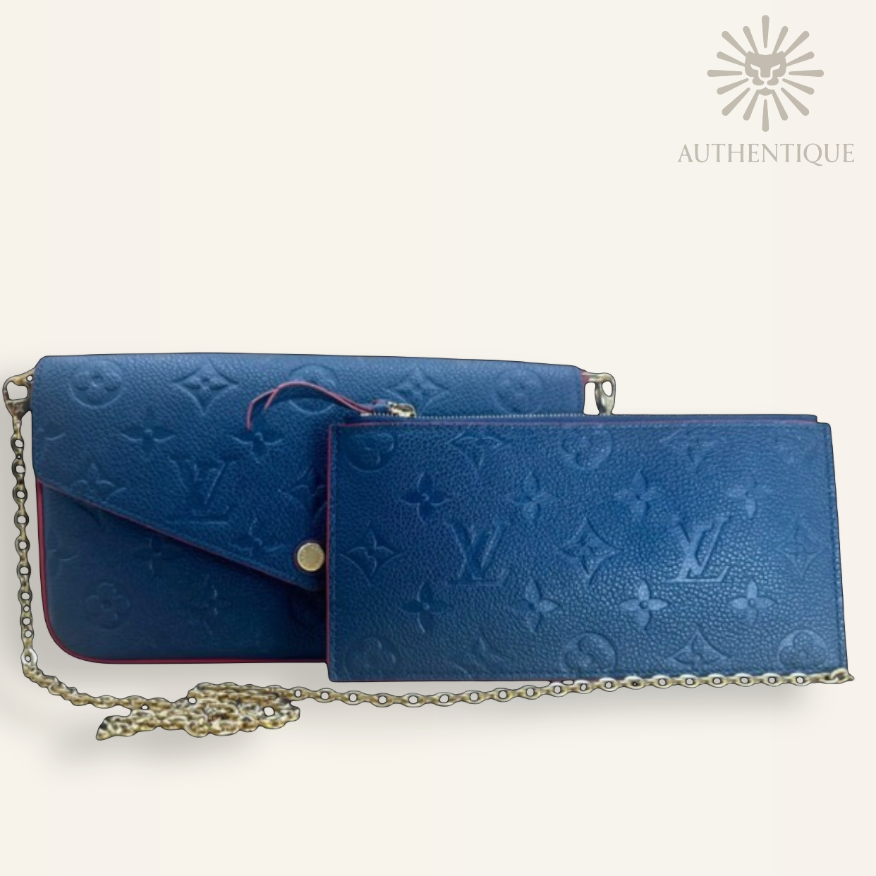 Louis Vuitton Marine Rouge Empreinte Pochette Felicie Chain Wallet - 2-Piece Set
