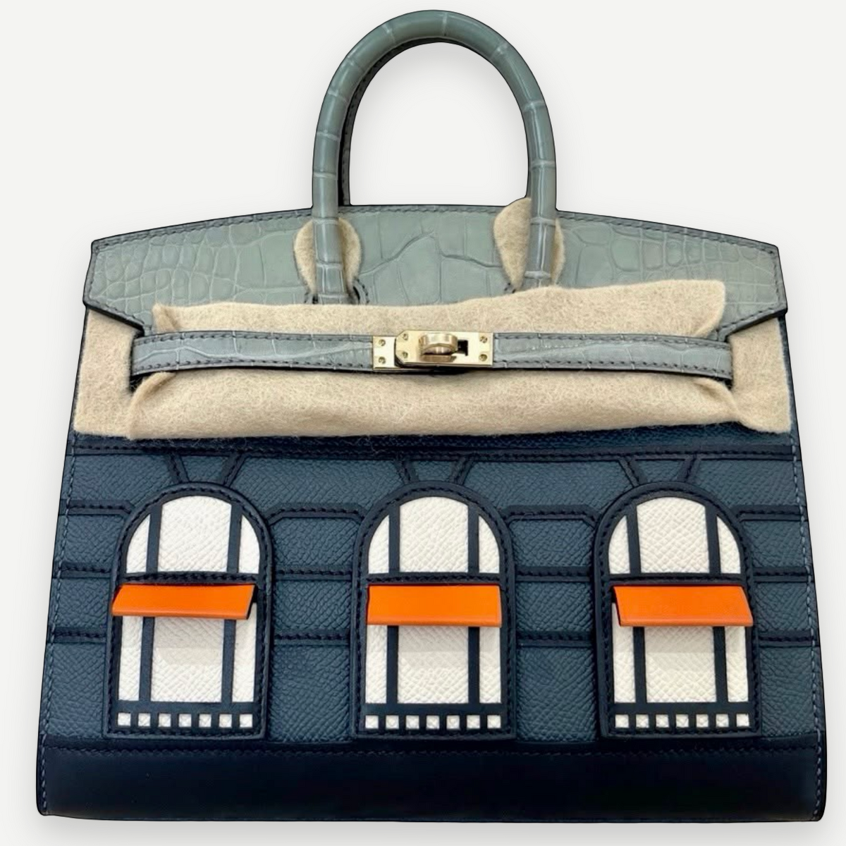 HERMÈS Birkin 20 Faubourg “House,” Gray | Shop Authentique Lux