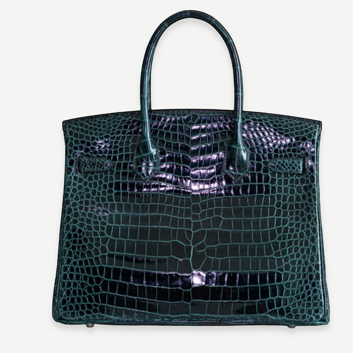 Hermès Birkin 35 Vert Cypres Shiny Porosus Crocodile, Palladium Hardware, A Stamp, 2017 | Shop Authentique Lux